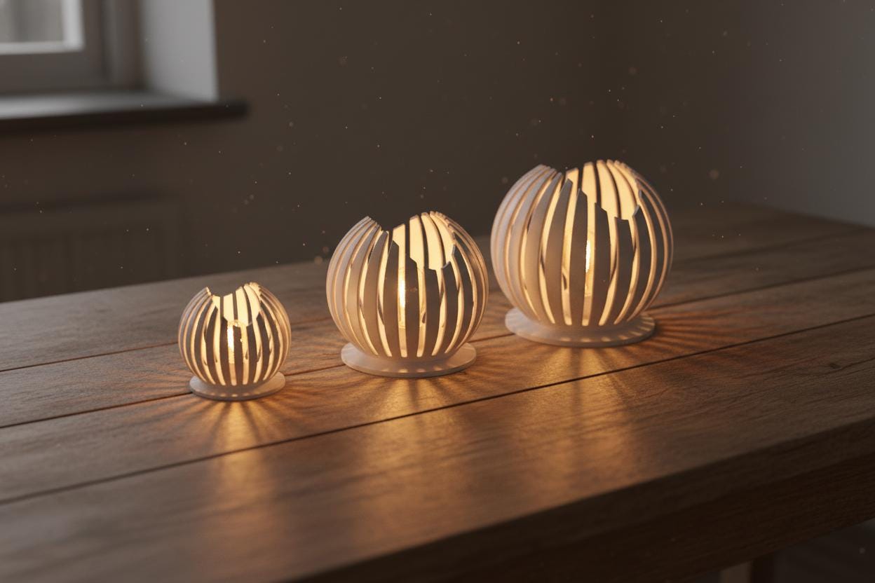 LUMAÉ Design-Leuchte – Organische Skulptur aus dem 3D-Druck | Mini, Medio & Grande | Minimalistische Deko