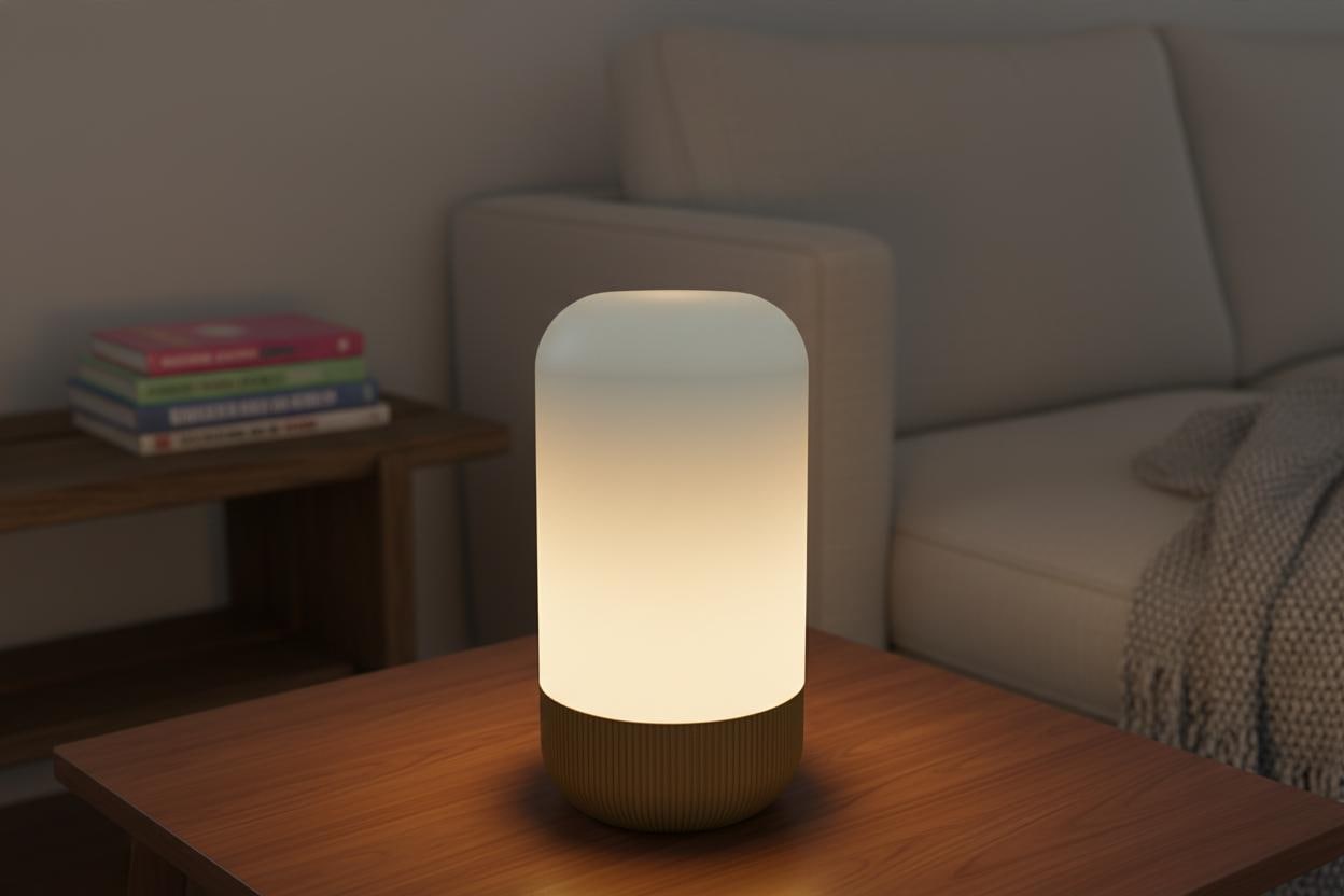 EMBER Design-Tischlampe – Minimalistisches 2-Teiler Design | Scandi & Japandi Stil | 3D-Druck E14