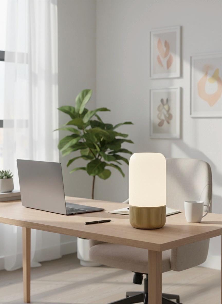 EMBER Design-Tischlampe – Minimalistisches 2-Teiler Design | Scandi & Japandi Stil | 3D-Druck E14