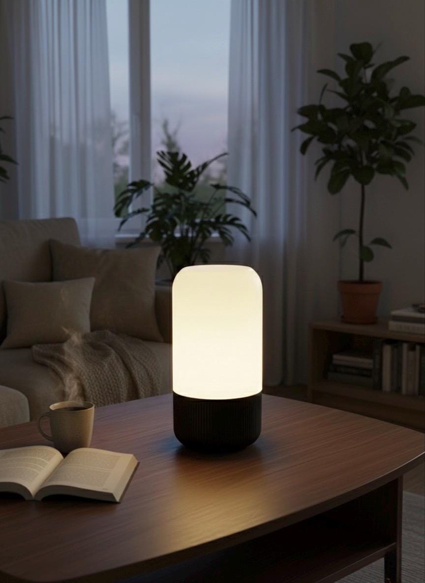 EMBER Design-Tischlampe – Minimalistisches 2-Teiler Design | Scandi & Japandi Stil | 3D-Druck E14